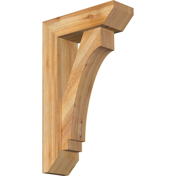 Ekena Millwork Imperial Slat Rough Sawn Bracket w/ Offset Brace, Western Red Cedar, 6"W x 18"D x 30"H BKT0604X18X30IMP06RWR - main